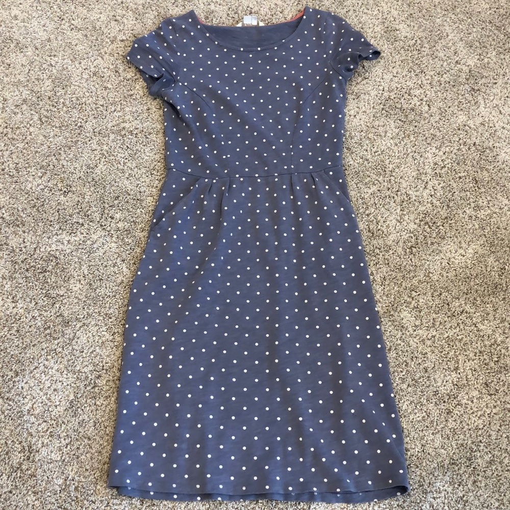 Boden Size 2 Phoebe Dress Blue Polka Dots